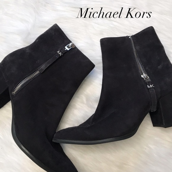 Michael Kors Shoes - MICHAEL KORS NAVY SUEDE ANKLE POINTED BOOTIES